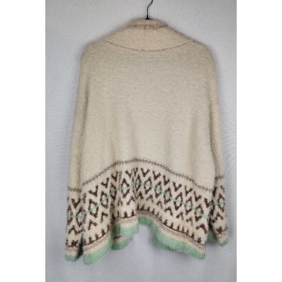 Ana Cardigan Womens 2x Eyelash Fuzzy Plush boho Aztec cabincore cozycore comfy - Picture 5 of 5